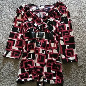 Cocomo red blouse with belt
